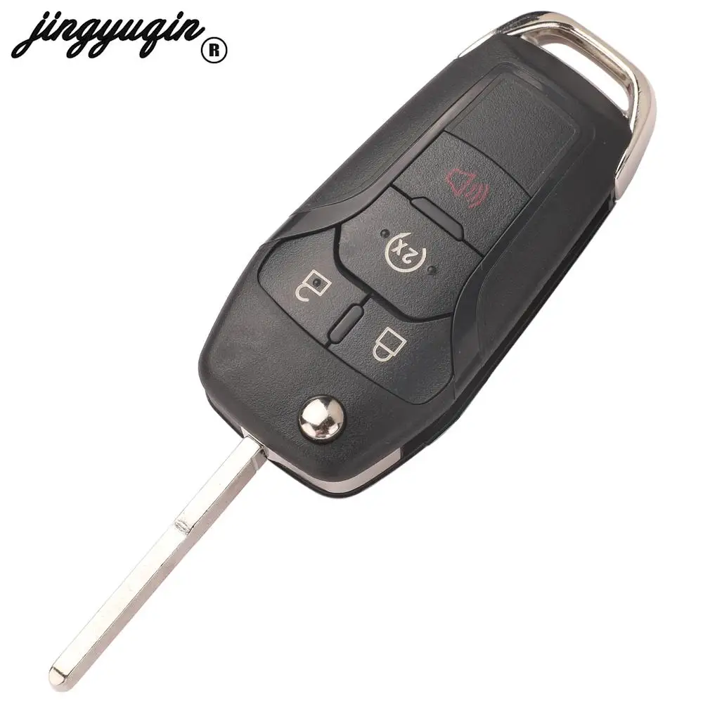 กุญแจรีโมทรถยนต์ jingyuqin 868/902MHz 3/4 ปุ่ม ชิป PCF7945P /HITAG PRO 49 สำหรับ Ford F150 250 ปี 2015-2020 ระบบเข้าออกแบบไร้กุญแจ N5F-A08TDA
