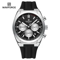NAVIFORCE 8080 reloj de cuarzo a la moda para hombre, luz nocturna, calendario resistente al agua, cronógrafo, reloj deportivo informal para hombre, reloj para hombre