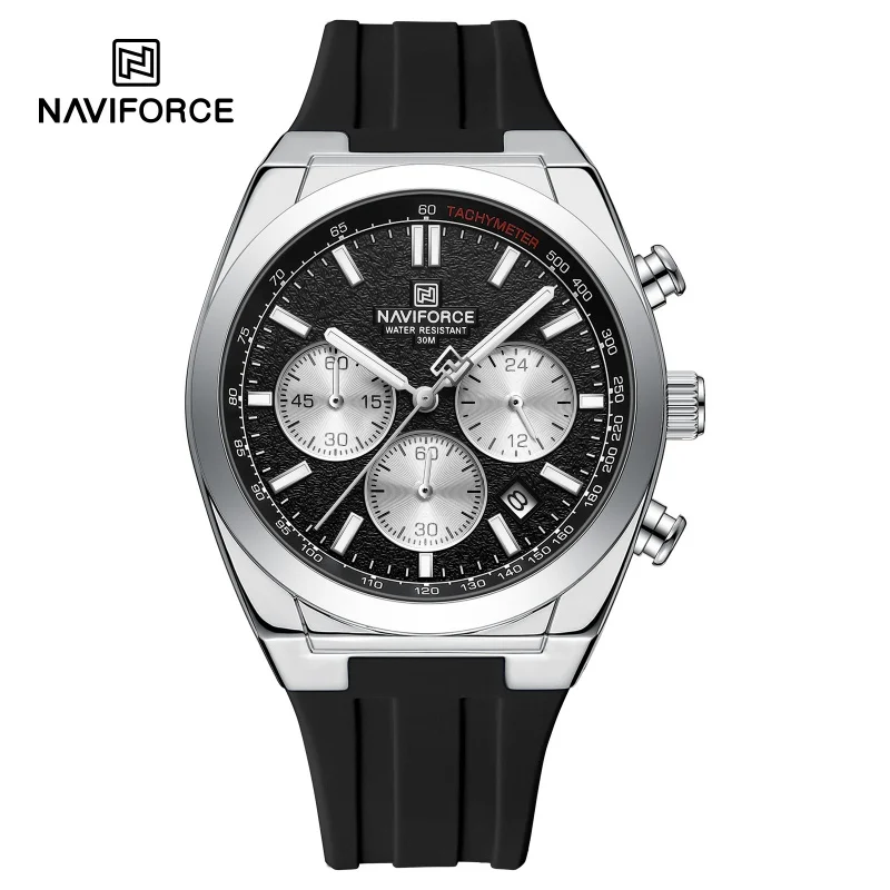 NAVIFORCE 8080 Fashion Quartz Men's Watch Night Light Waterproof Calendar Chronograph Casual Sports Men's Watch Reloj Hombre