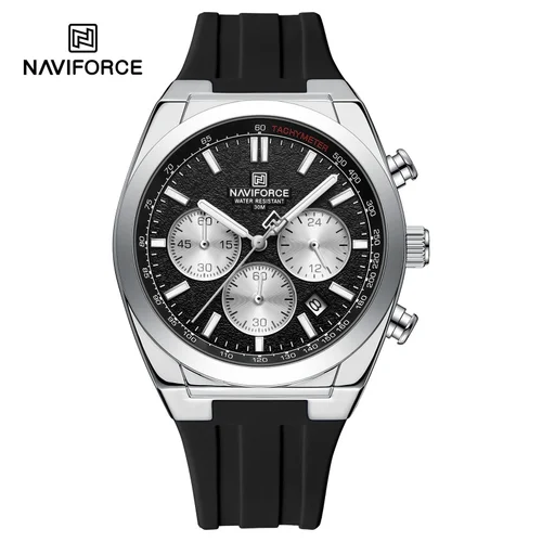 NAVIFORCE 8080 reloj de cuarzo a la moda para hombre, luz nocturna, calendario resistente al agua, cronógrafo, reloj deportivo informal para hombre, reloj para hombre