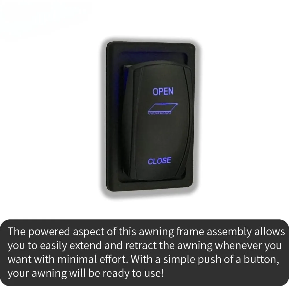 Tenda RV Bermotor Hitam Kit Lengkap Tenda RV Modular Dapat Ditarik untuk RV, Roda 5, Trailer Perjalanan, Tenda Bermotor