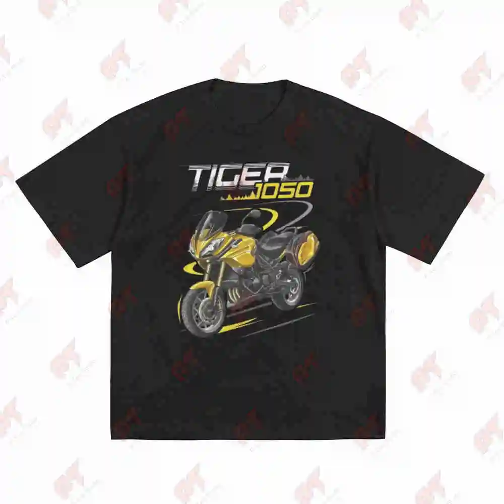 Tiger 1050 2007 Scorched Yellow Motorcycle Short Sleeve Tee 100% Cotton T-Shirt