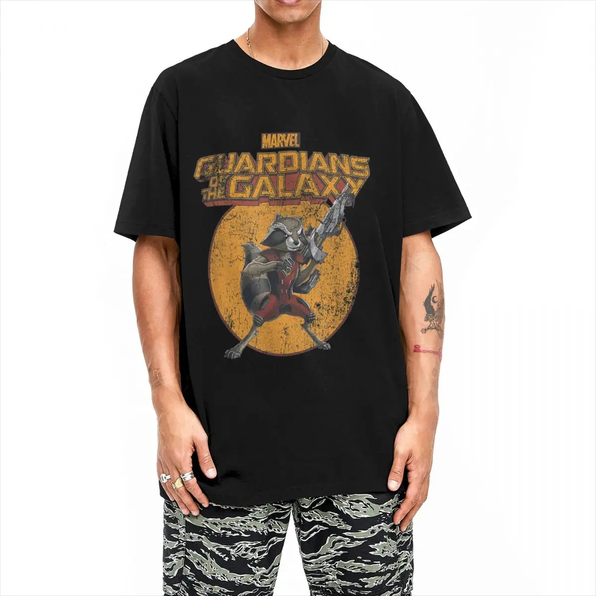 Guardians Of The Galaxy T-Shirt Men Women Vintage Comic Rocket Novelty Pure Cotton Tees Crewneck Short Sleeve T Shirt 6XL Tops