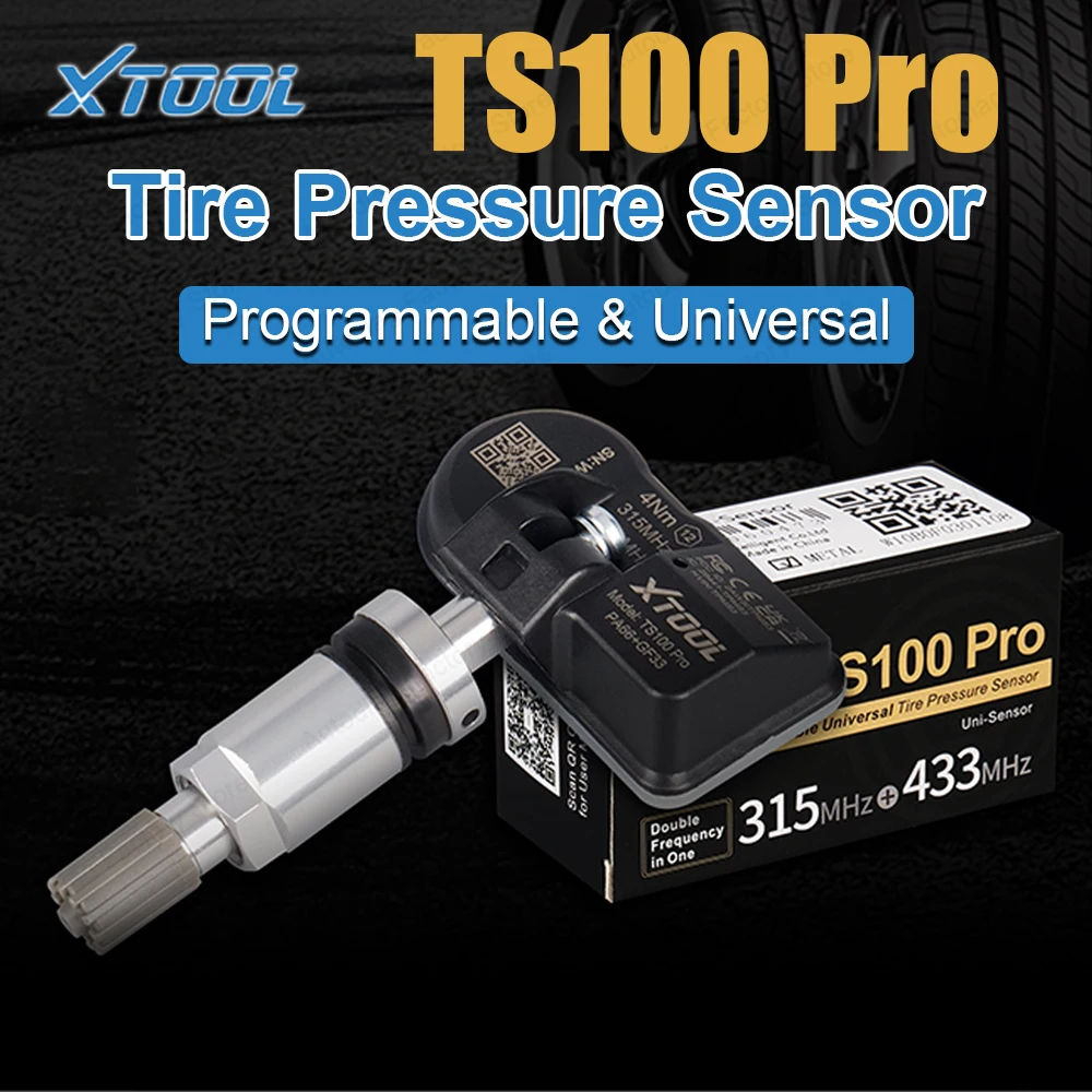 XTOOL TS100 PRO TPMS Sensor 2-IN-1 Universal Automotive Tire Pressure Sensor Programmable Tire Pressure Monitoring System Sensor