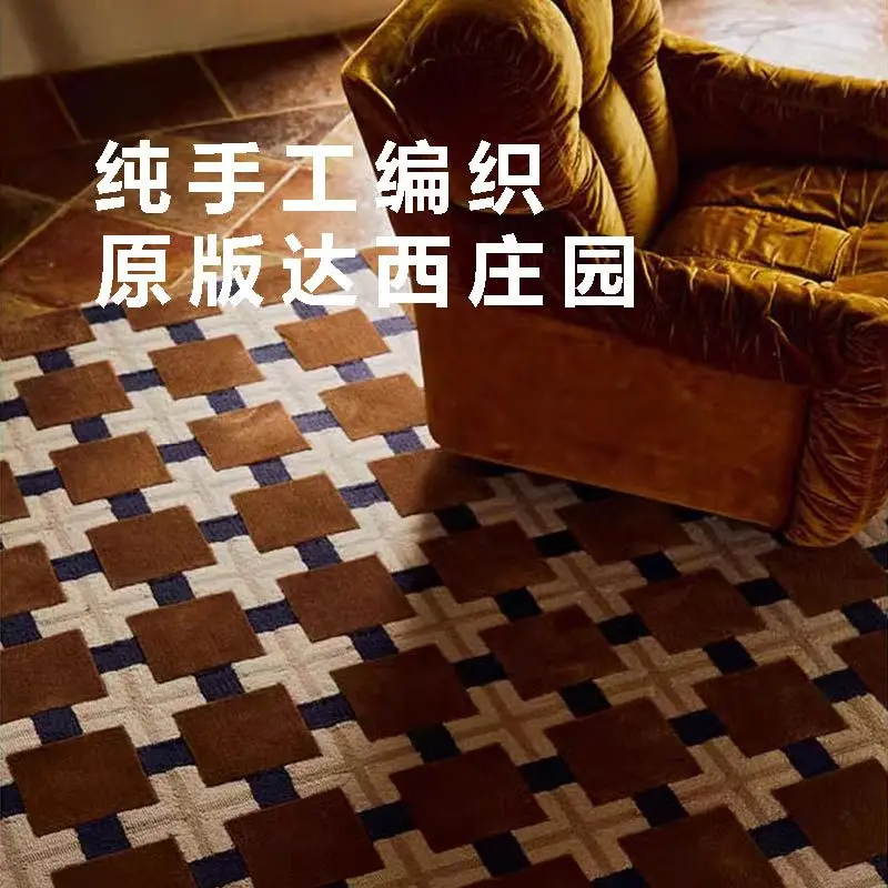 Handmade American retro carpet European Nanyang style medieval living room wool advanced light luxury classical mat