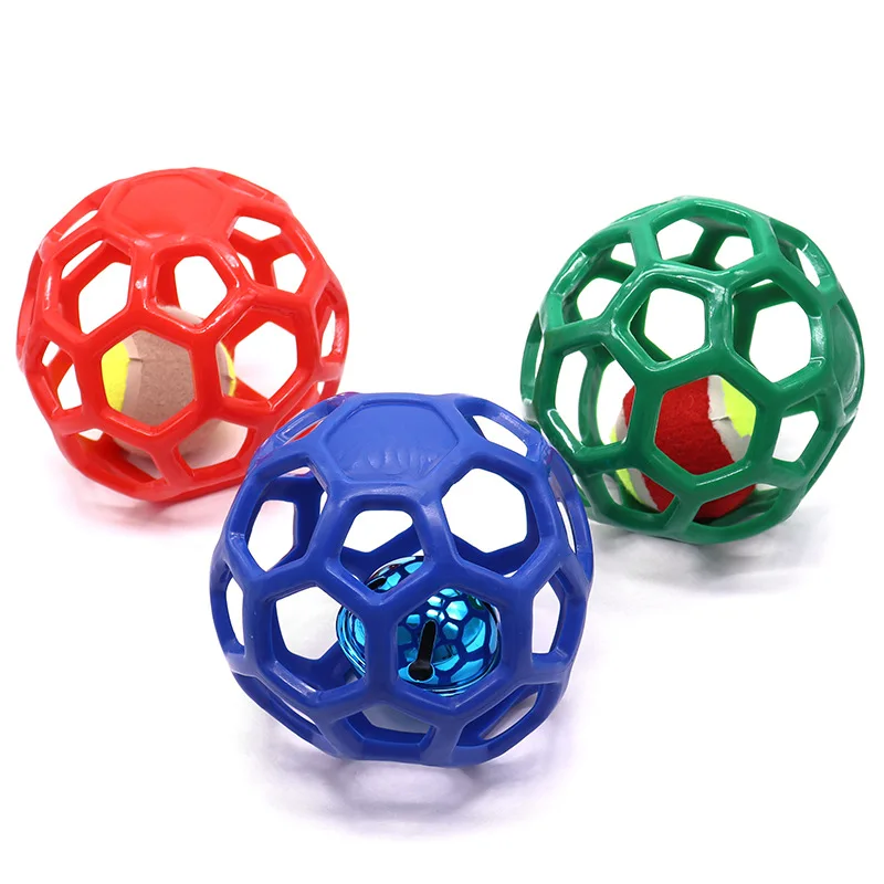 

Dog Toys Rubber Hollow Balls Pet Toys Can't Bite Bells Sound Toys Pet Balls Bite-resistant Dog Balls