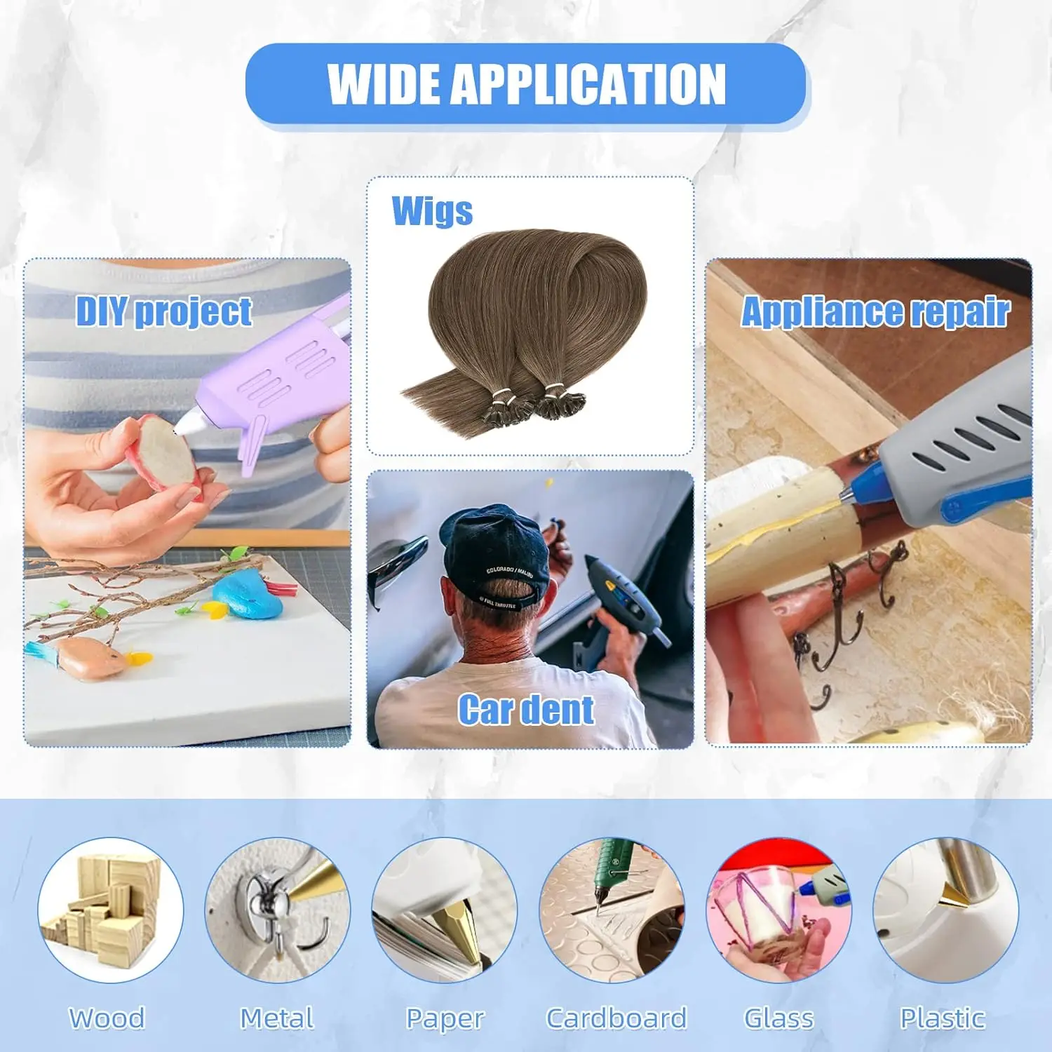 24 قطعة/الوحدة عصي غراء لتطويل الشعر باللون الأصفر لتطويل الشعر