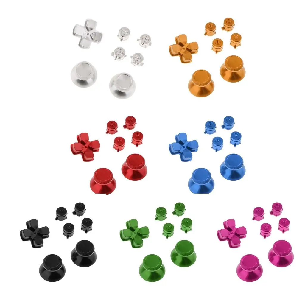 ABXY ボタン + サムスティック コントローラー用クローム D パッド Mod セット