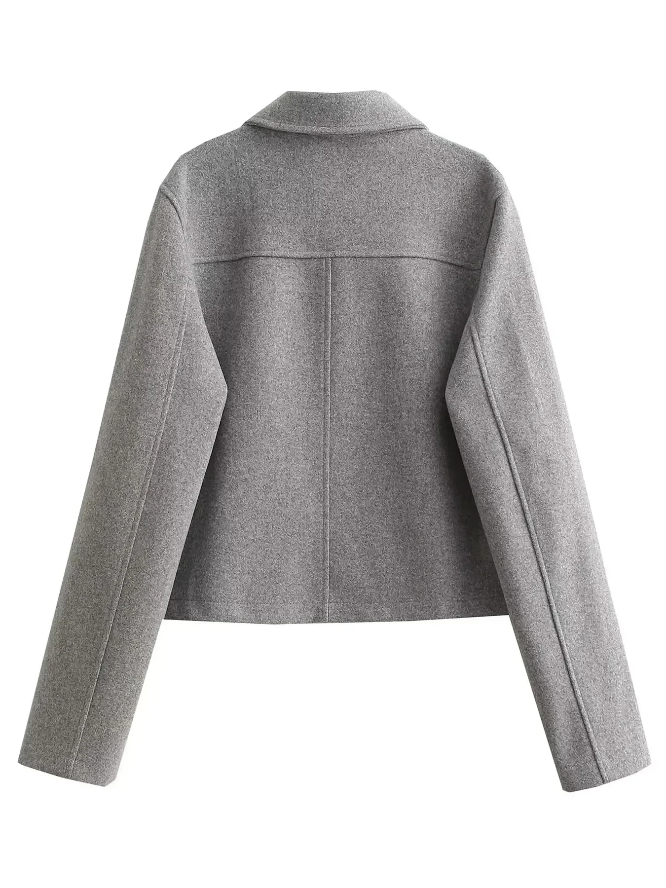 TRA&F Women\'s Aviator Black Jacket Wool & Blends Coats Cropped Bomber Jacket Autumn Winter Demi-season Crop Jacket Outerwears