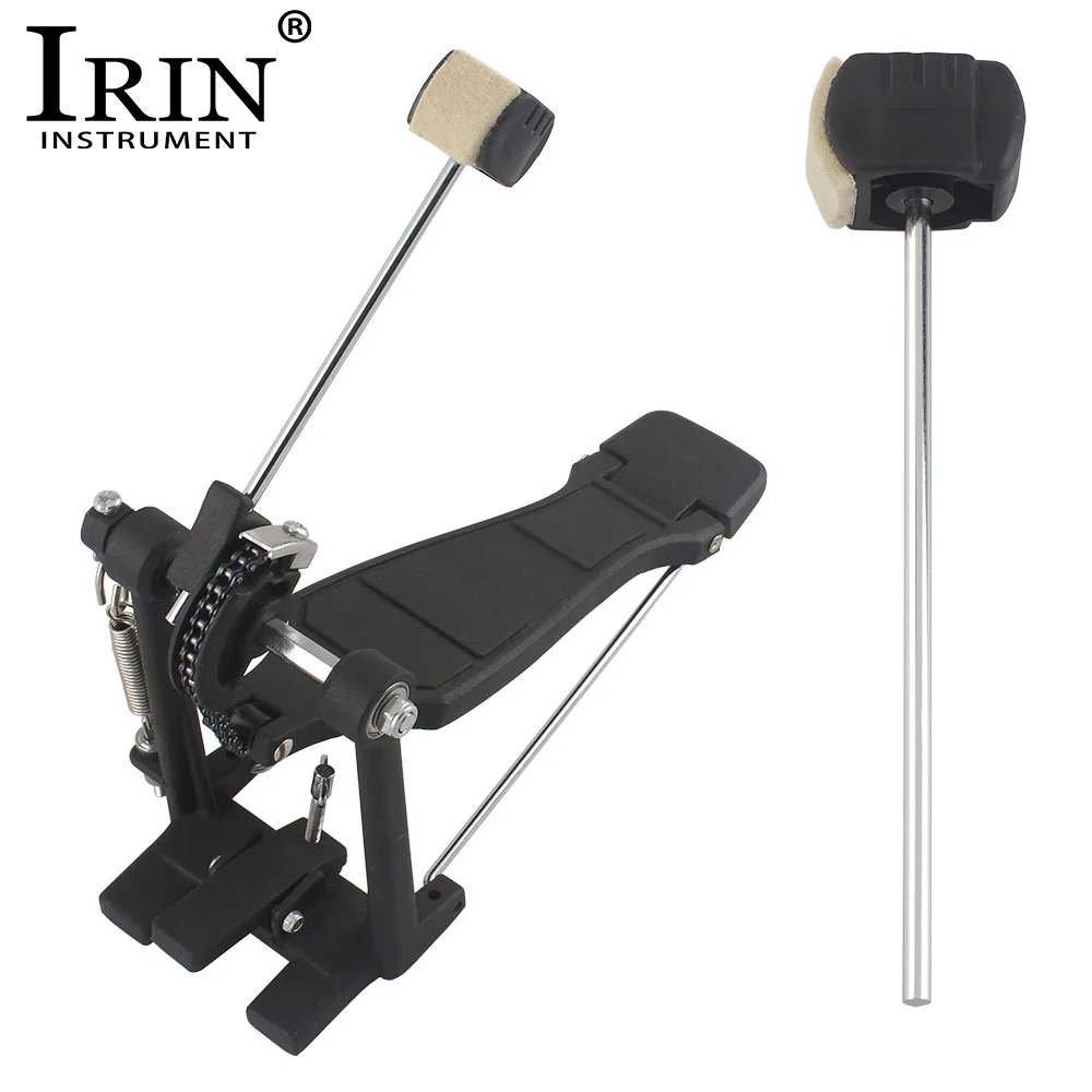 IRIN Bass Drum Pedal Stainless Steel Shaft Felt Head Beater Hammer Mallet Kick Percussion Instrument Accessory Parts Jazz Drum