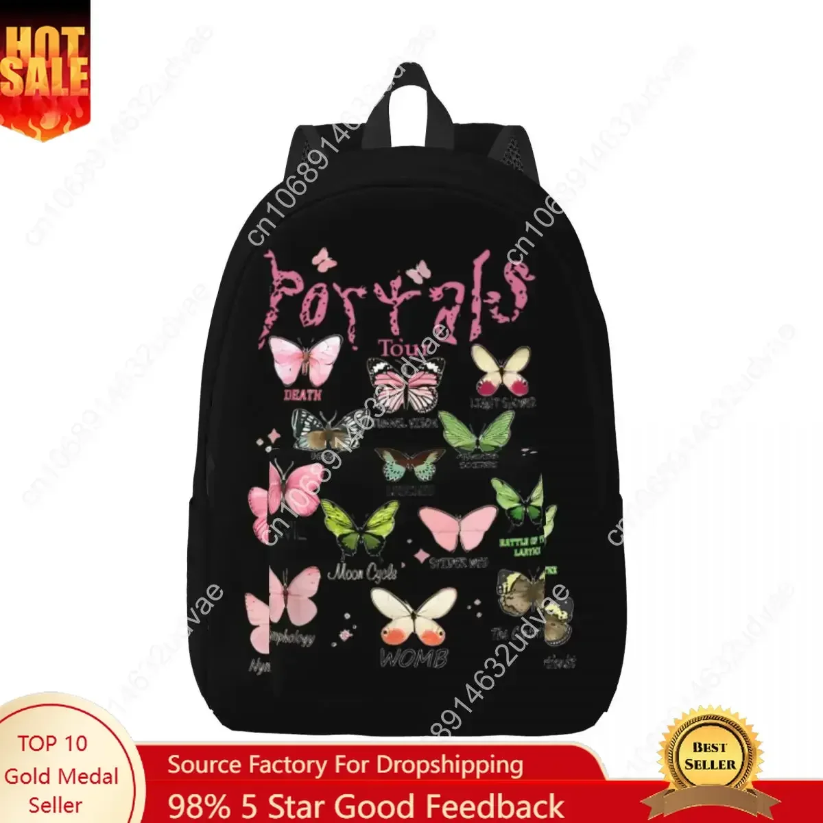 Melanie Martinez Tour Portals Albums Butterflies Backpack for Men Women Teenage Student Work Daypack Laptop Canvas Bags Outdoor