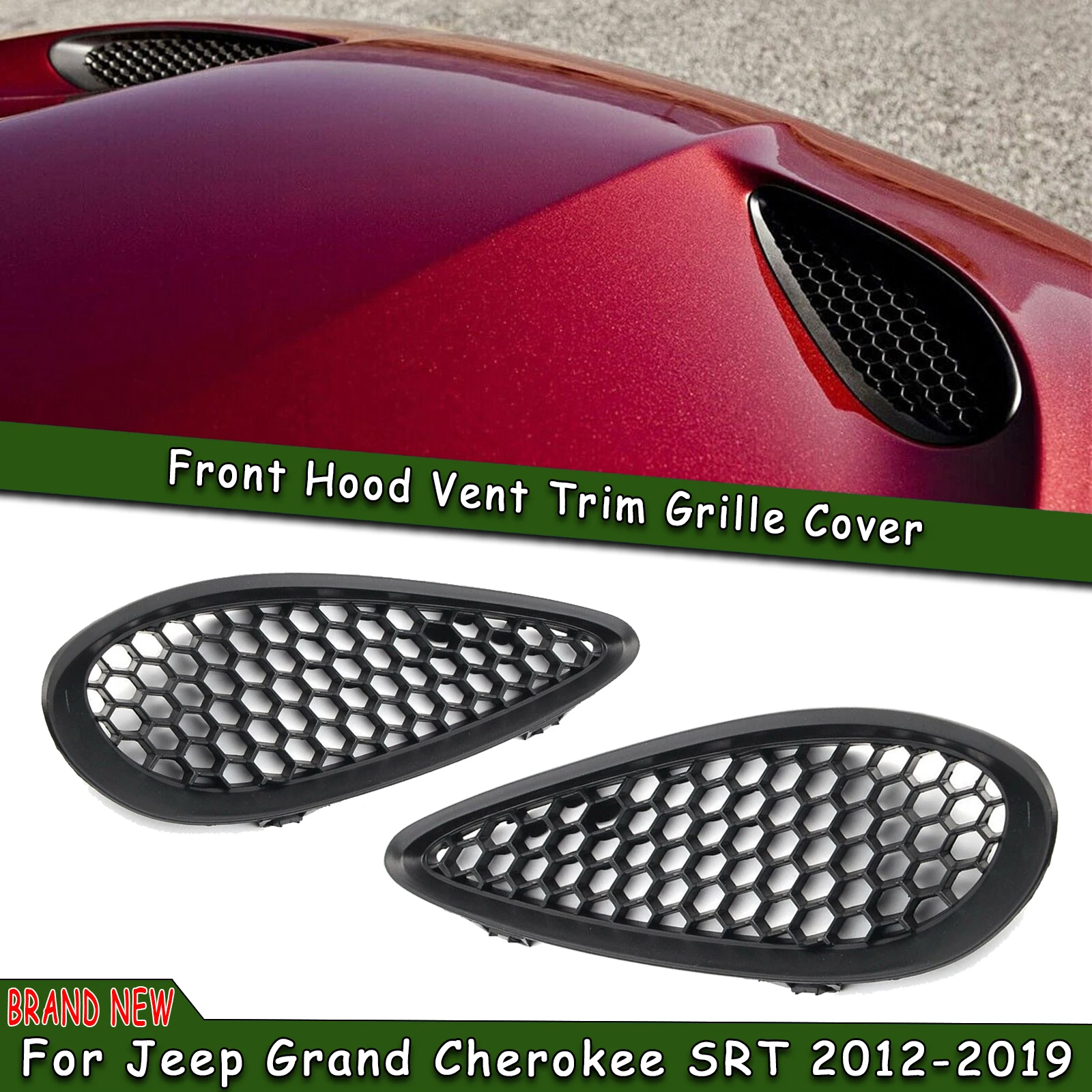 

Car Front Engine Hood Cover Grille Trim Bezel Bonnet Air Vent Frame Grill For Jeep Grand Cherokee SRT 2012-2019 68090698AB