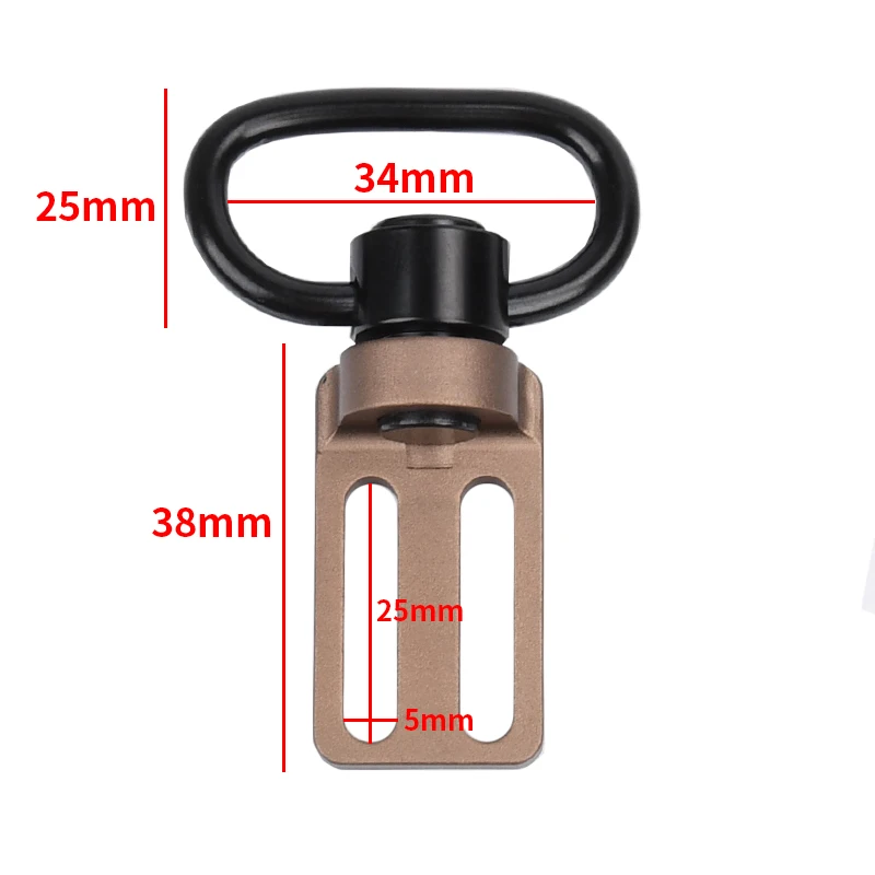 Tattico da 2 a 1 punto QD Sling Metal Adapter Mount Triglide Base girevole CNC Quick Strap Buckle staccabile Release accessorio da caccia