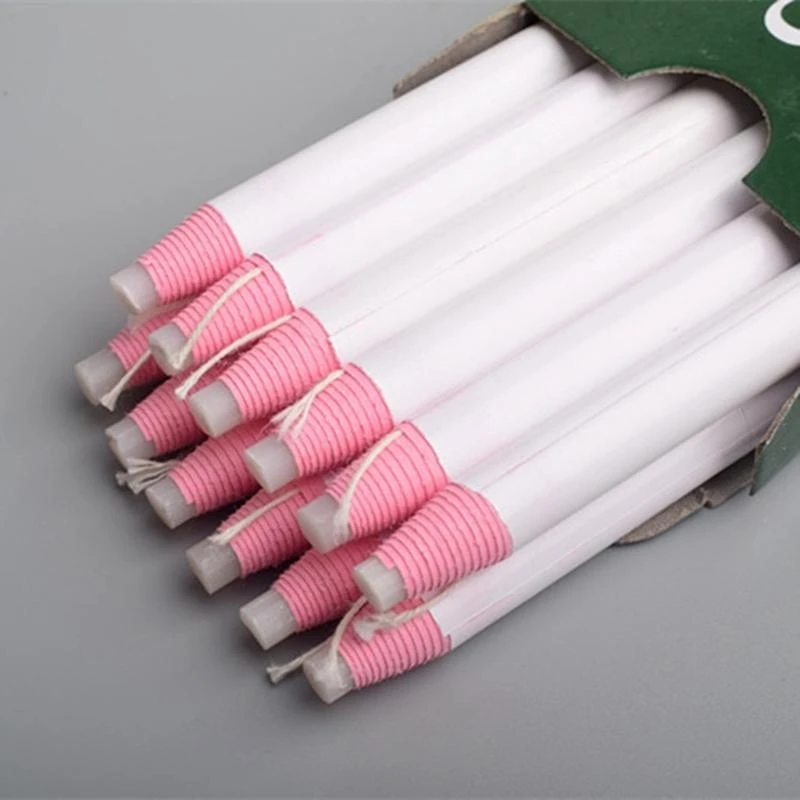 W89C 12pcs خياطة قلم رصاص لا شحذ النسيج الأبيض قلم رصاص قلم رصاص أقلام أقلام رصاص خياط لأداة علامات الجلود