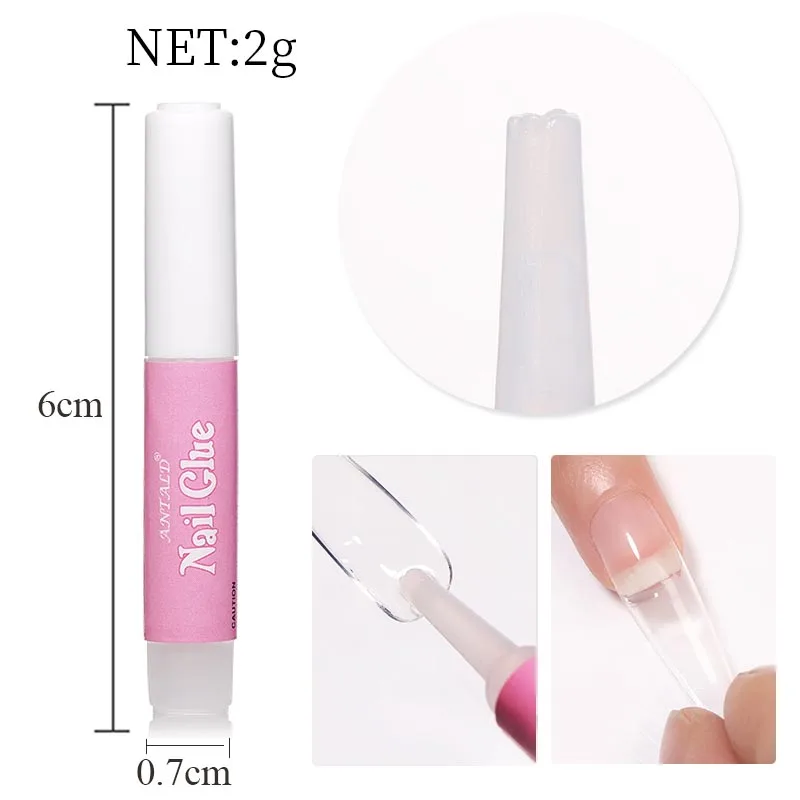 50/40/30/20/10PCS Nail Glue Fast-Dry Acrylic False Nail Tips Professional 3D Nail Rhinestone Decoration Nail Super Adhesive Tool