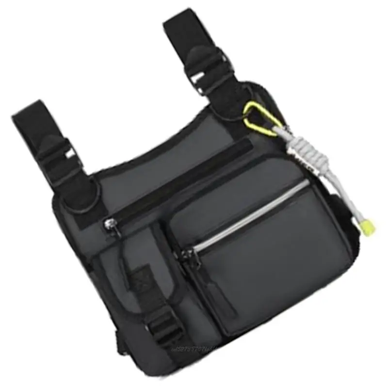 X5XA حقيبة صدر قابلة للتعديل من النايلون المقاوم للتمزق، متعددة الجيوب للتخزين، معدات الأنشطة الخارجية #2