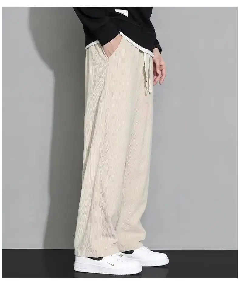 Fashion loose pants men's spring and fall teenagers straight sweatpants wide leg sports casual pants