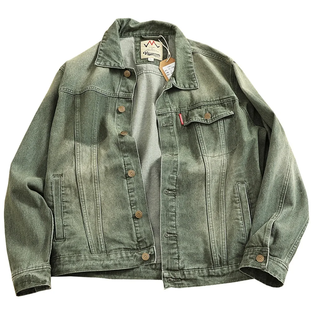 

Classic retro mud wash denim jacket male couple denim jacket