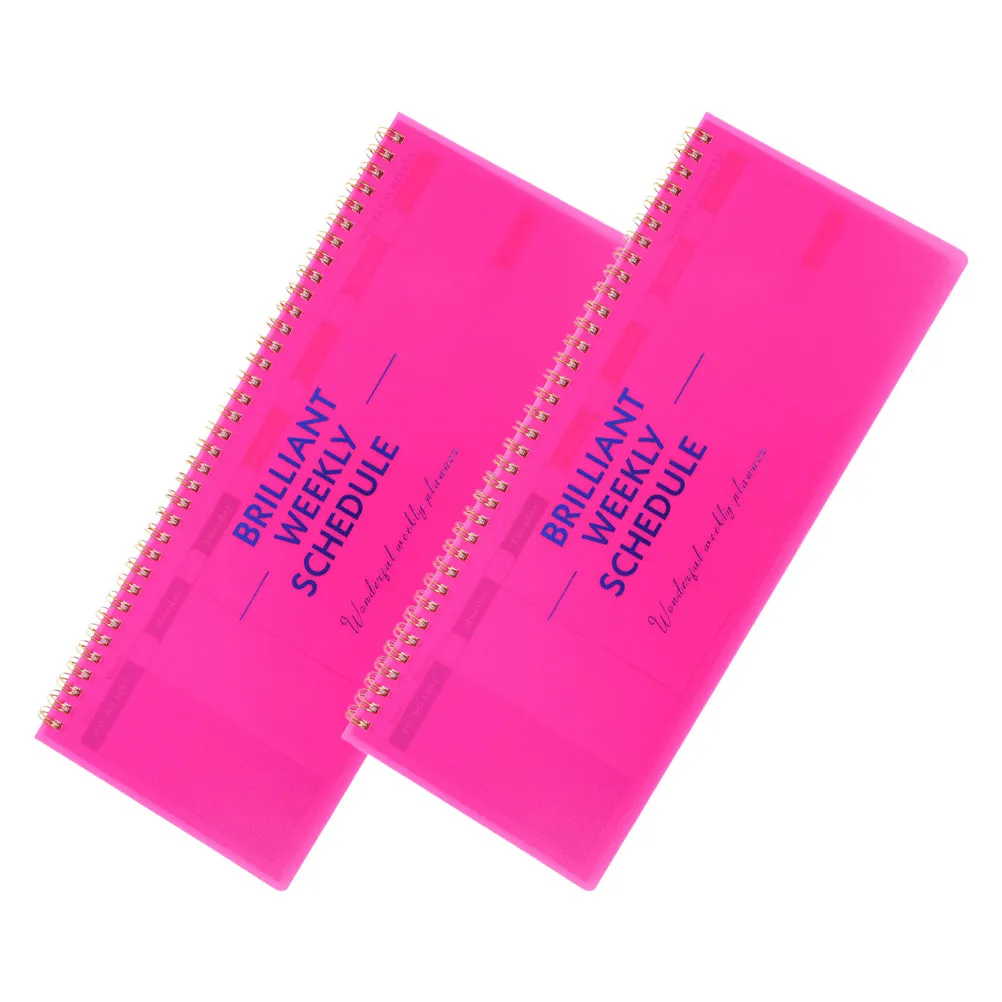 

Набор из 2 недатированных еженедельных планировщиков на спирали, маленький настольный органайзер-блокнот для эффективного управления временем и планирования встреч