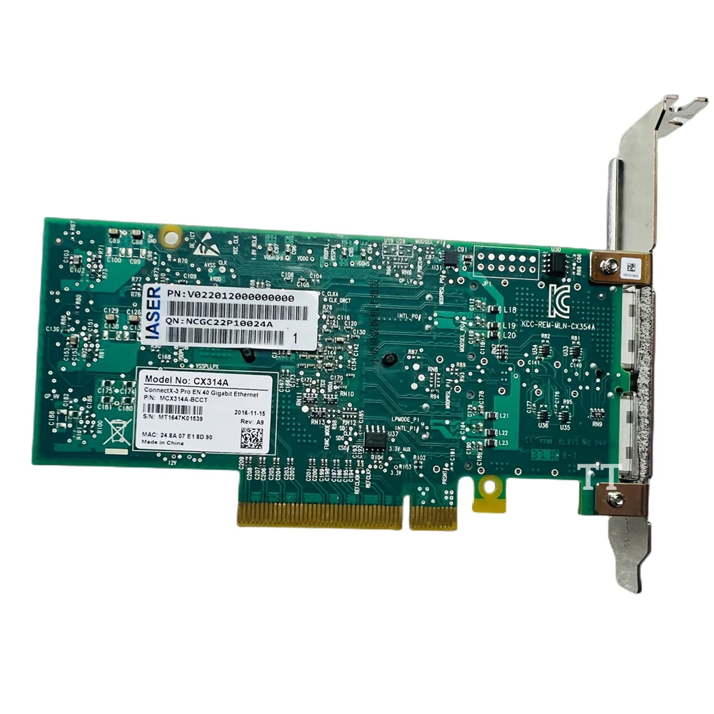 TT الأصلي MCX314A-BCCT Mellanox CX314A ConnectX-3 برو 40GbE ثنائي المنفذ إيثرنت QSFP الزنك سريع السفينة