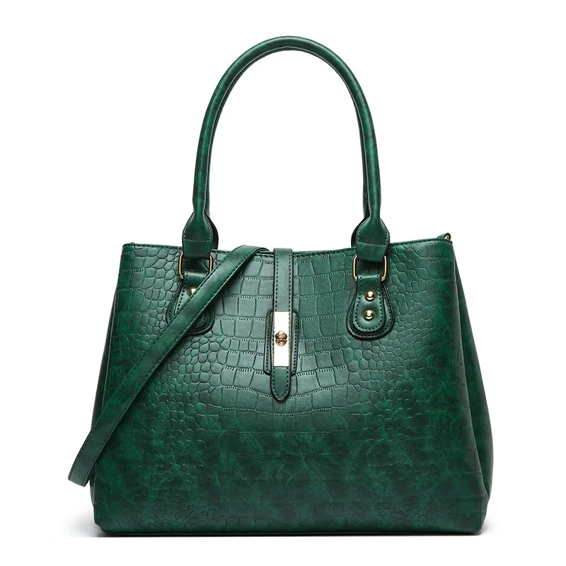 

Textured leather large-capacity women's shoulder/handbag, available in multiple colors