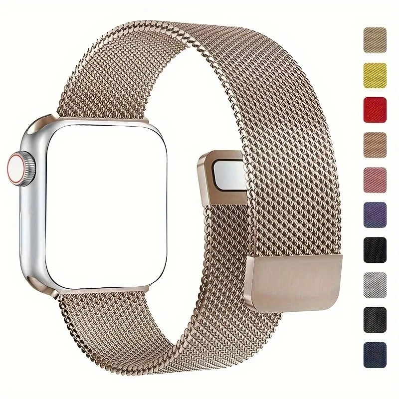 حزام ميلانو لساعة أبل 10 46 ملم باند 9 8 7 45 ملم 41 ملم الترا 2 49 ملم سوار مغناطيسي معدني iWatch 6 5 4 SE 44 ملم 40 ملم 42 ملم