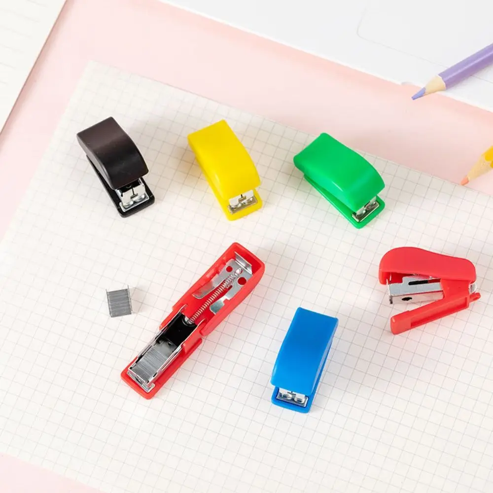 Pocket Effortless Labor-Saving Stapler Set Small Paper Binding Bookbinding Machine Fixing Paper Stapling Tools School Supplies