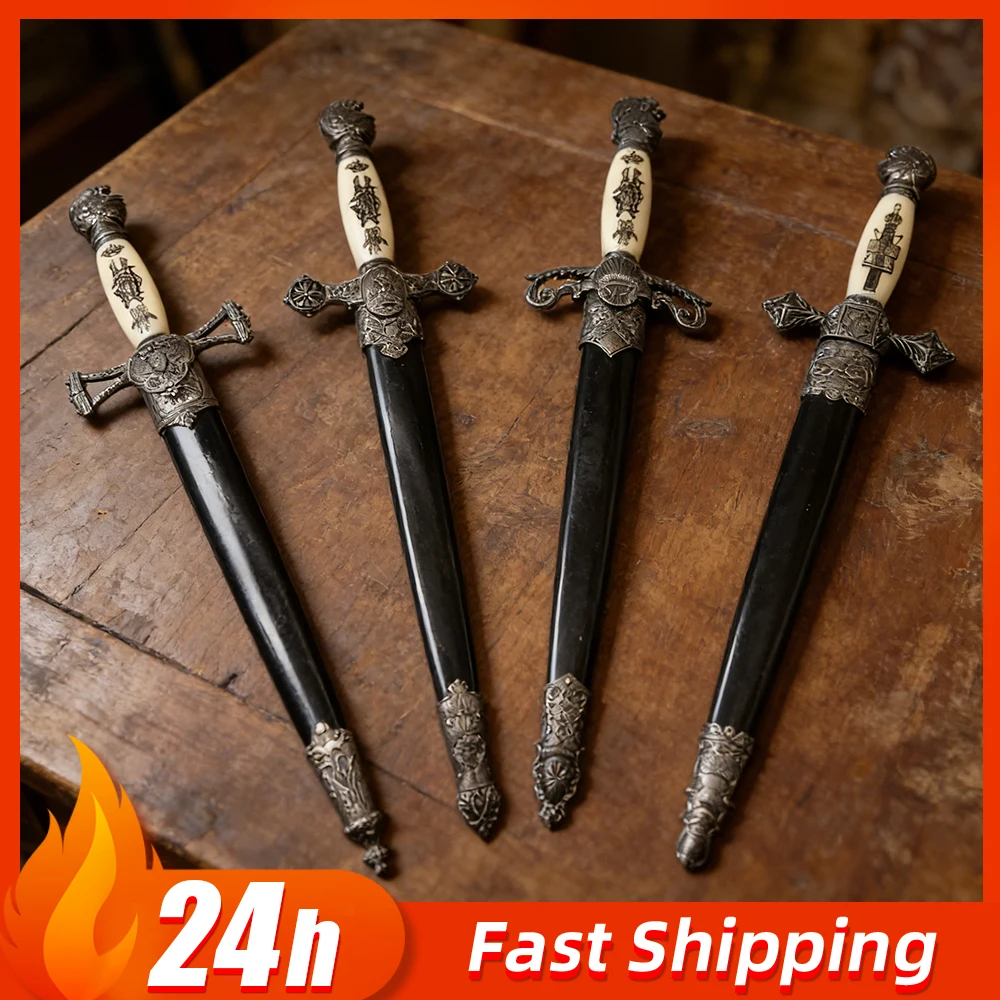 

Модель средневекового короткого меча 35 см, незаточенный декоративный меч, реквизит для косплея, коллекционный настольный сувенир, игрушка-подарок для мальчика
