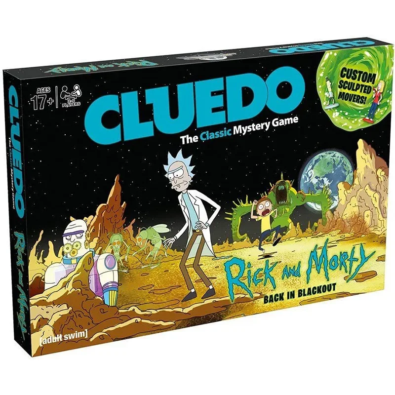 CLUEDO and Rick and Morty Game English Family Multiplayer Party Play Cards Game Plot Collection Toys Gifts