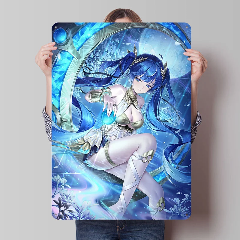 Luno Wuthering Waves Poster Gaming Vintage Wall Art Metal Sign Customized Tin Plaque for Man Cave Decor Decoration Bedroom Retro