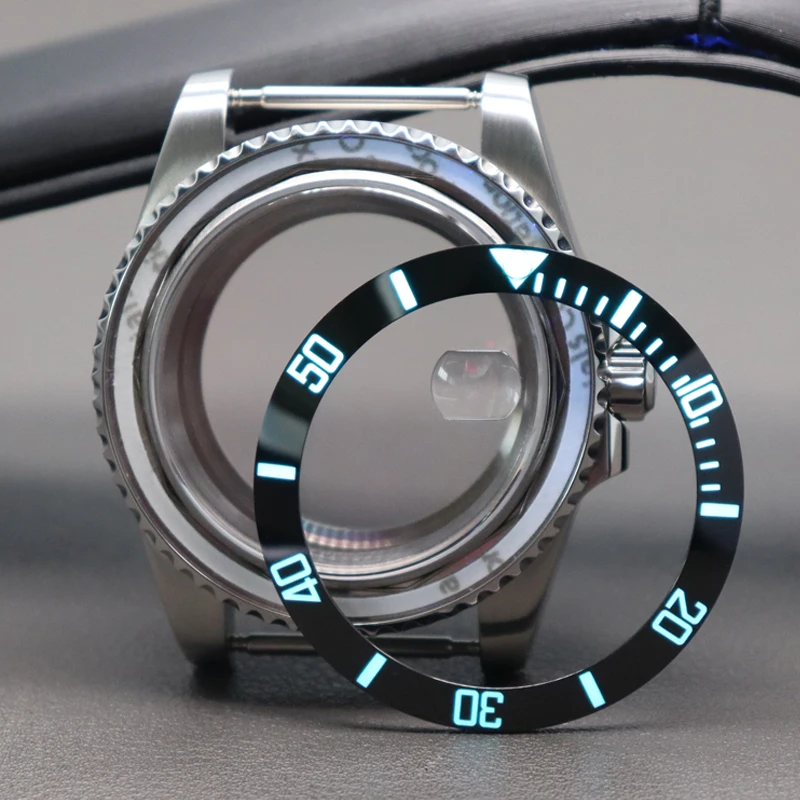 เคสนาฬิกาข้อมือสำหรับผู้ชาย40มม. C3ข้อความแบบเต็มสำหรับ Sub Seiko NH35 NH36/34/38/4R36 Miyota 8215 Eta 2824 Movement 28.5มม.