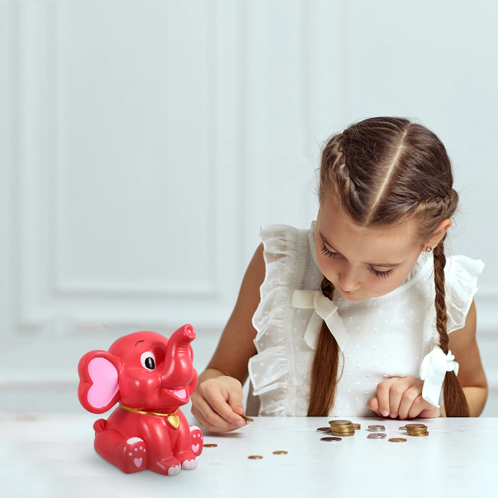 

Elephant Shaped Piggy Bank Cute Cartoon Money Jar for Kids Shatter-Proof Coin Storage Bank Saving Box for Birthday Gift