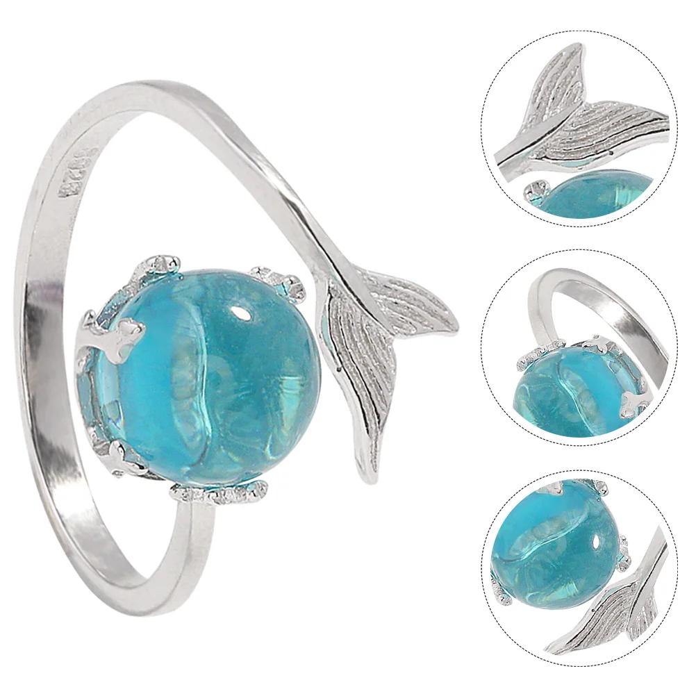 

Mermaid Foam Ring Women's Adjustable Fashion Ring Smooth Comfortable Daily Wear Stylish Jewelry Collection Party Prom Gift