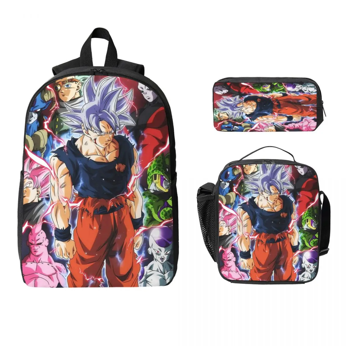 

3Pcs DragonBallZ School bags Set for Boy Girl Pencil Boxes Backpack Sets with Lunch Box For School Students Knapsack