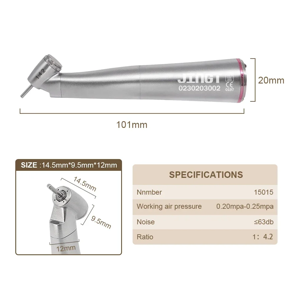 

Advanced 45° LED Dental Fiber Optic Handpiece 1:4.2 Increasing Contra Angle for Electric Micromotor - For Cutting Wisdom Teeth