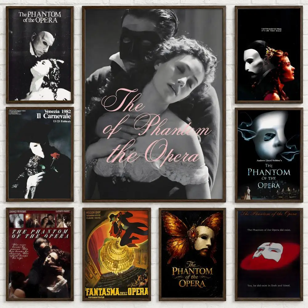 Gothic Musical The Phantom of the Opera Poster Self-adhesive Waterproof Paper Sticker Art Coffee House Bar Room Wall Decor
