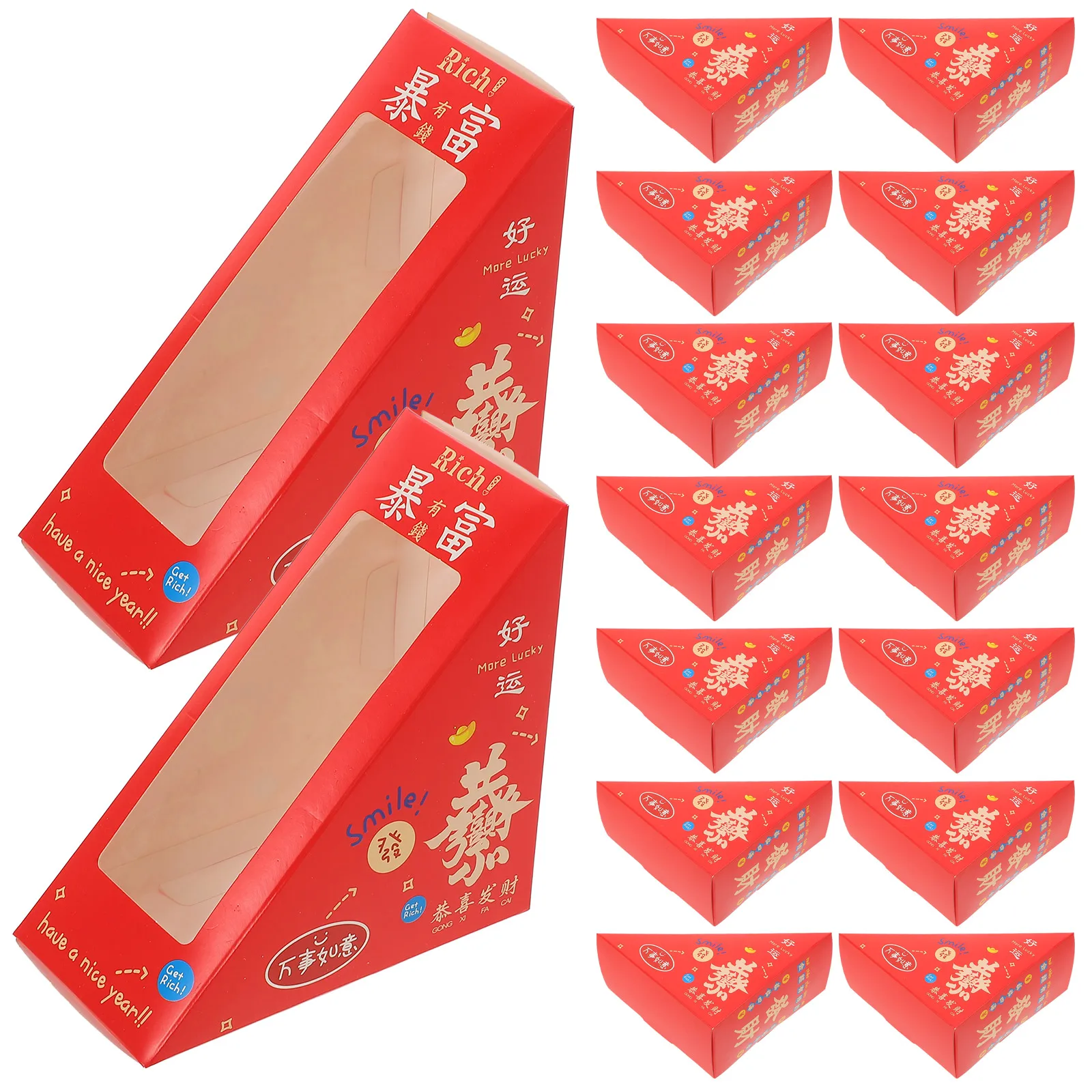 

100pcs Sandwich Packaging Box Triangle Cake Container Transparent Window Cardboard Boxes Dessert Pastry Baking Party Picnic