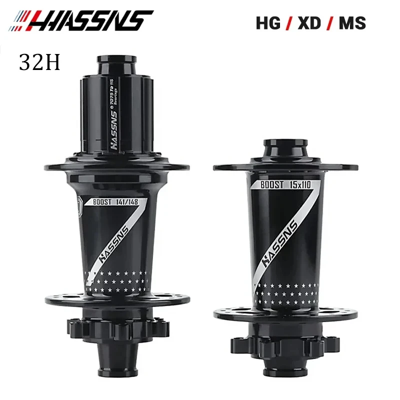 HASSNS PRO7 Bicycle Hub 32H J-Bend Spokes 135x10 142x12 12x148 HG/XD/MS 4Pcs Sealed Bearing for SHIMANO Mountain Bike Freehub