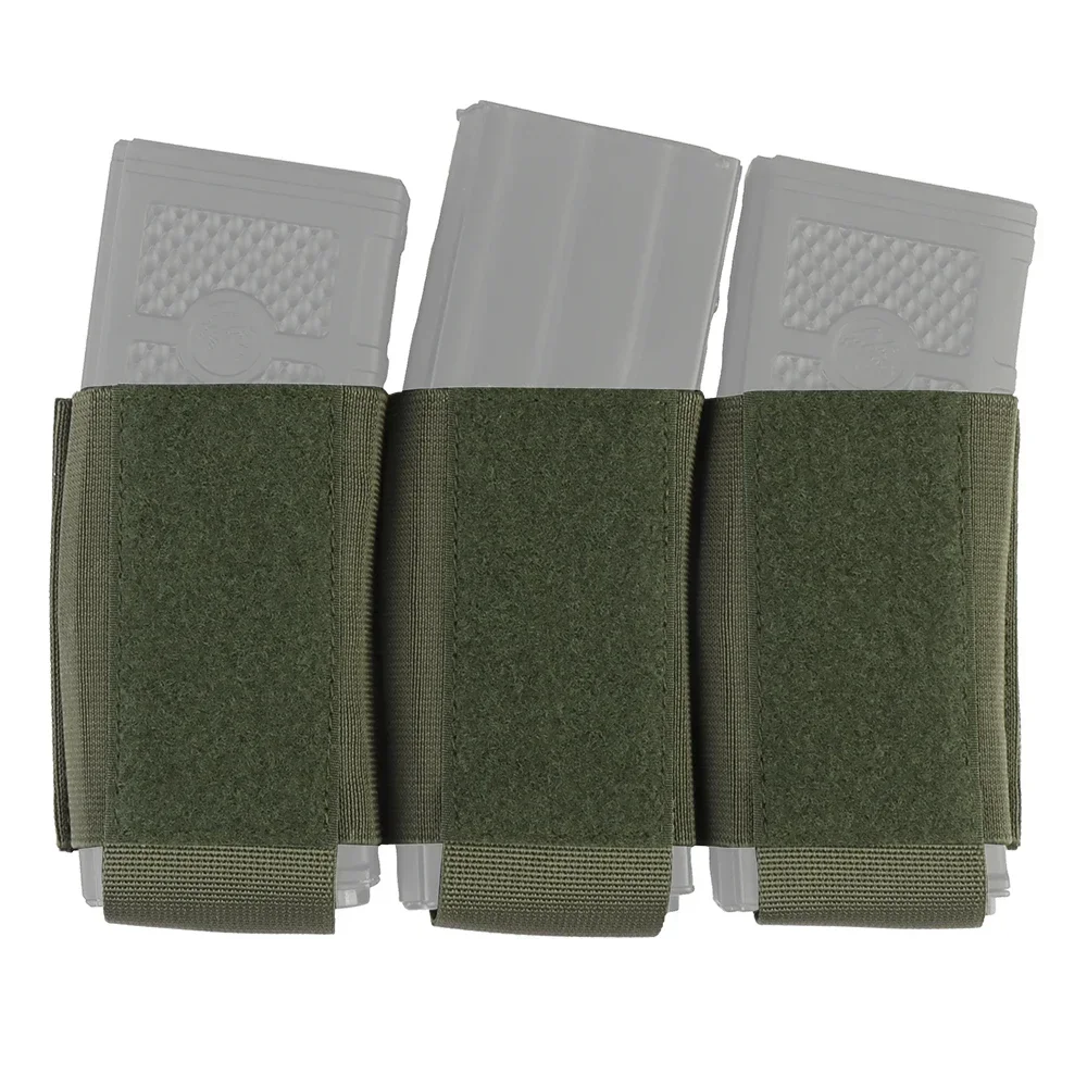 Tactical Triplo Magazine Pouch com retenção elástica Hook and Loop, MAG Holder, Built-in Transportadora Placa, Colete Acessório, Caça, Airsoft, 762