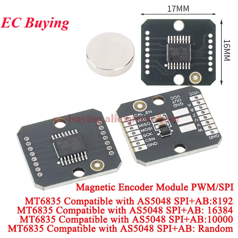 MT6835 Magnetic Encoder Module PWMSPI for Brushless Motors 21bit Magnetic Angle Encoder Compatible AS5048 MT6835GT-STD Chip
