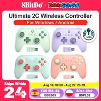 8BitDo Gamepads PC Ultimate 2C Wireless Gaming Controller for Windows 10/11 Steam Raspberry Pi Android Control Hall Effect Stick