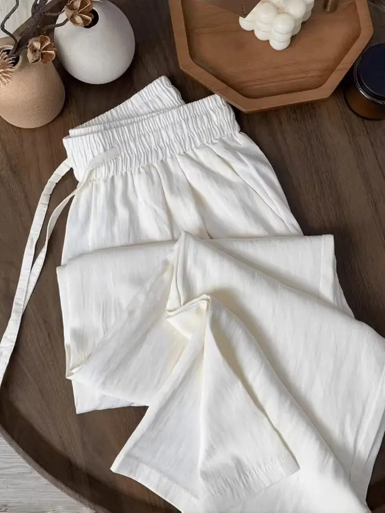 بنطلون كتان واسع الساق للرجال صيفي CleanFit Preppy Sle فضفاض مريح بقص مستقيم عالي الخصر بنطلون كاجوال قابل للتنفس #4