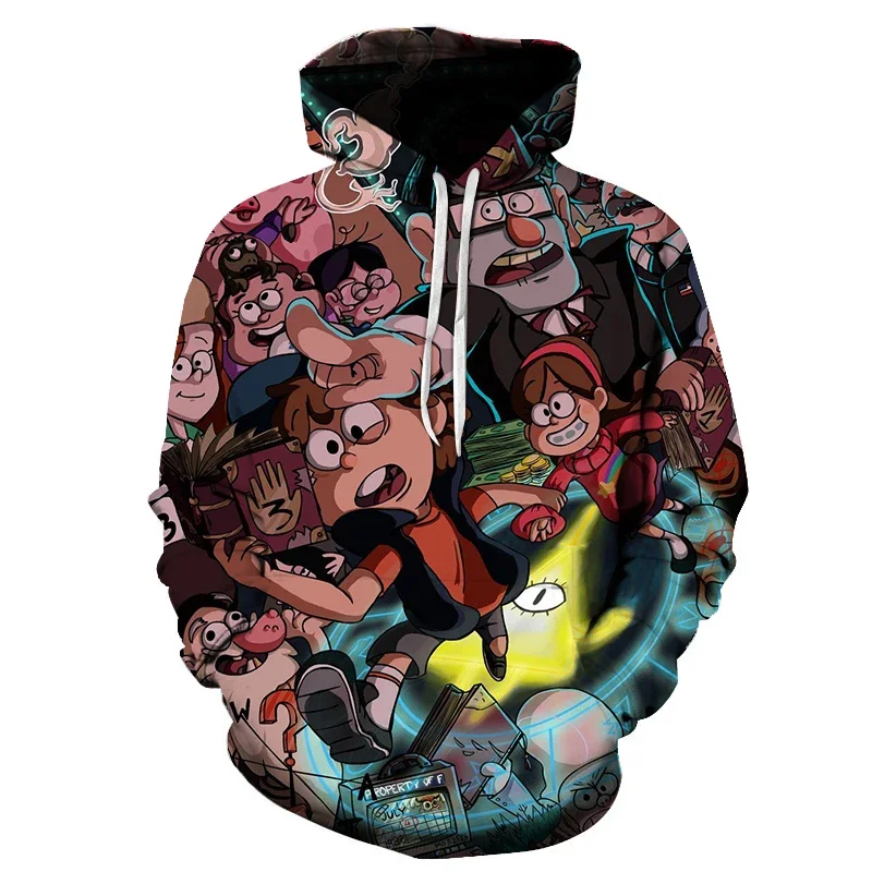 Hoodies Disney Gravity Falls 3D Print Sweatshirt Boy Girl Unisex Hooded Fashion Kawaii Cartoons Sweatshirts kids Oversized Coat