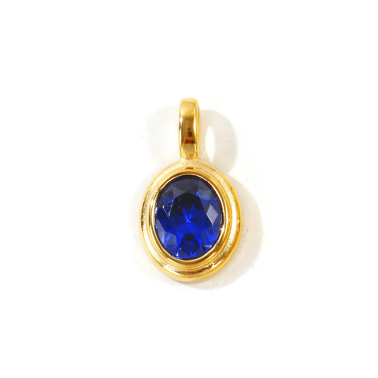 1 Stück Mehrfarbiger Ovaler Kubischer Zirkonia Geometrischer Anhänger 18K Vergoldeter 304 Edelstahl-Anhänger für DIY Halsketten-Schmuckherstellung – Detail 4