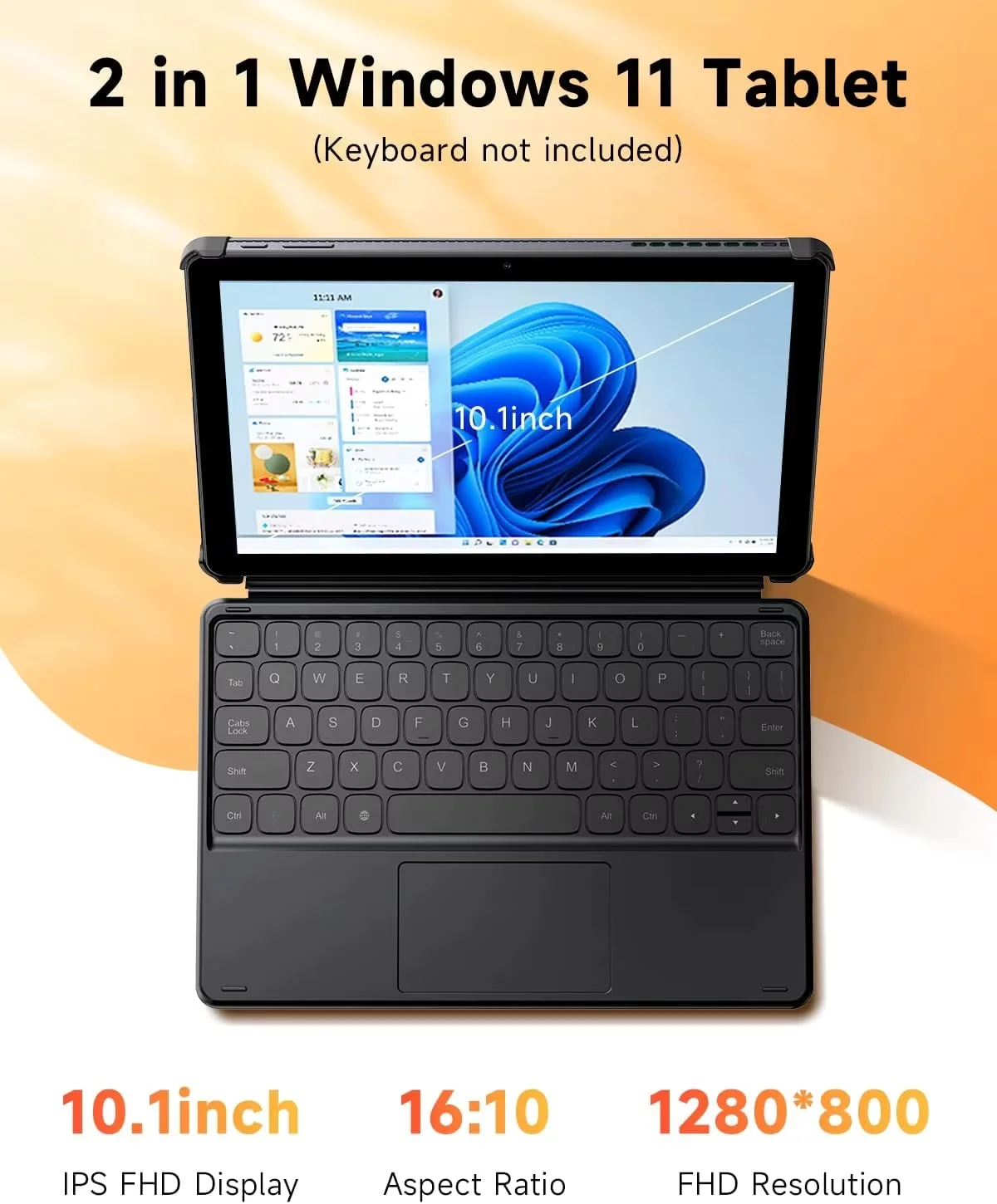 Tablettes CHUWI Hi10 X2 10,1'' Dual-Core Intel Core i3 (jusqu'à 3,9 GHz) 8 Go de RAM 256 Go SSD Tablette PC Windows 4K Micro Windows 11 WIFI6