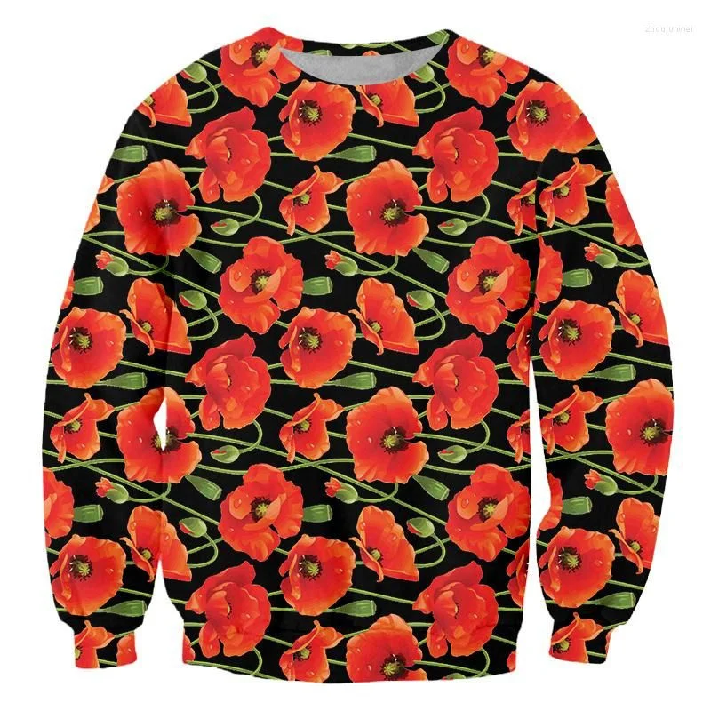 

3D Print Flower Leaf Hoodie For Men Plants Pattern Long Sleeve Sweatshirt Harajuku Fashion O-Neck Hoodie Spring Autumn Pullovers