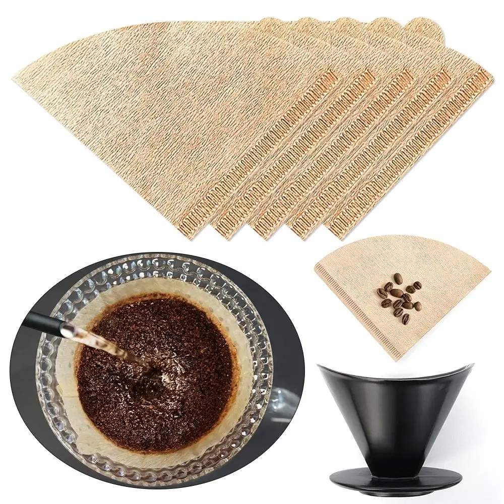 Coffee Filter Paper Hand-brewed Coffee Special V-Shaped Conical Wood Pulp Portable Pull-out Drip Filter Paper Cafe Tools