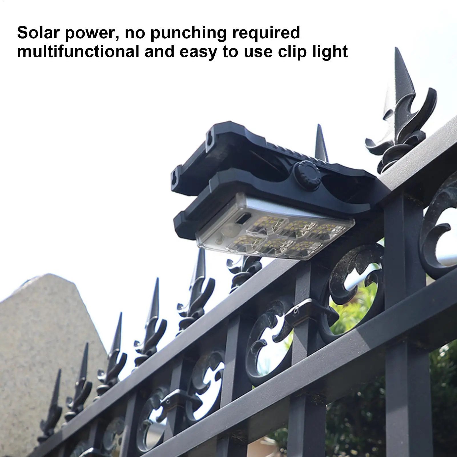 أضواء حديقة تعمل بالطاقة الشمسية 1200 Mah بطارية محس حركة مشبك مقاوم للماء على أضواء الحركة الشمسية في الهواء الطلق للممر الفناء الخلفي #1