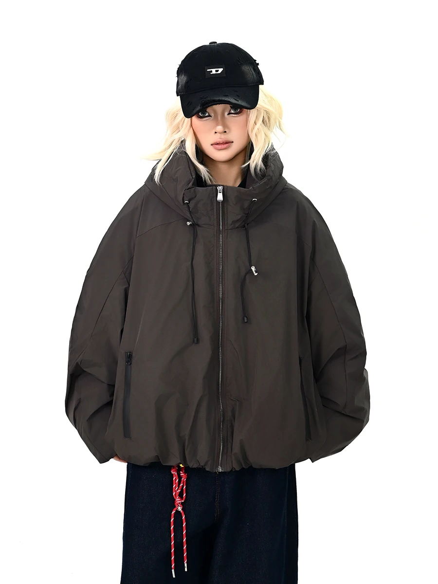 

Женская утепленная куртка Cé Brown с капюшоном в американском ретро-стиле, свободного кроя, модная зимняя верхняя одежда