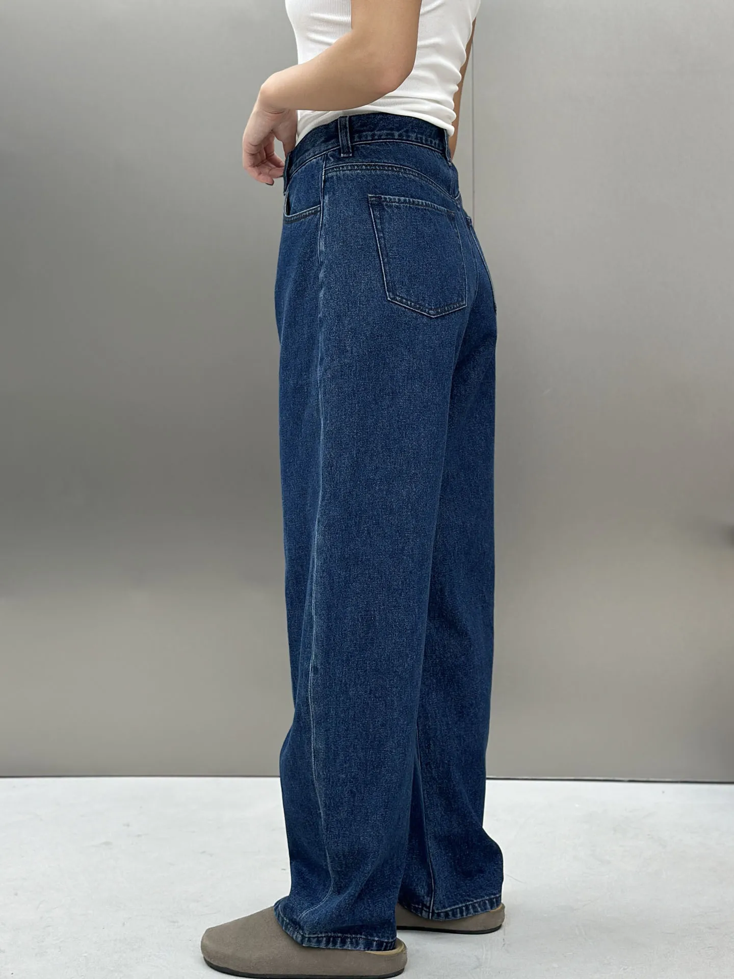 

Высококачественные джинсовые брюки-клеш из денима с эффектом потертости, женские, модные, в стиле ретро, с высокой талией, осенняя новинка